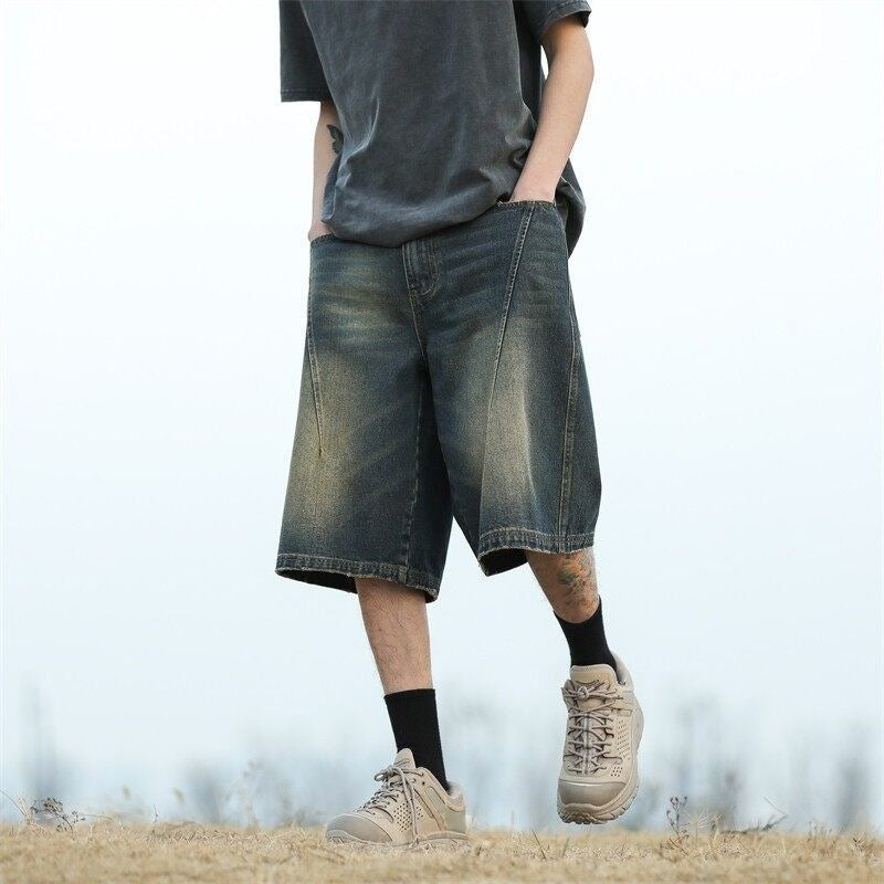 Men's Washed Denim Shorts