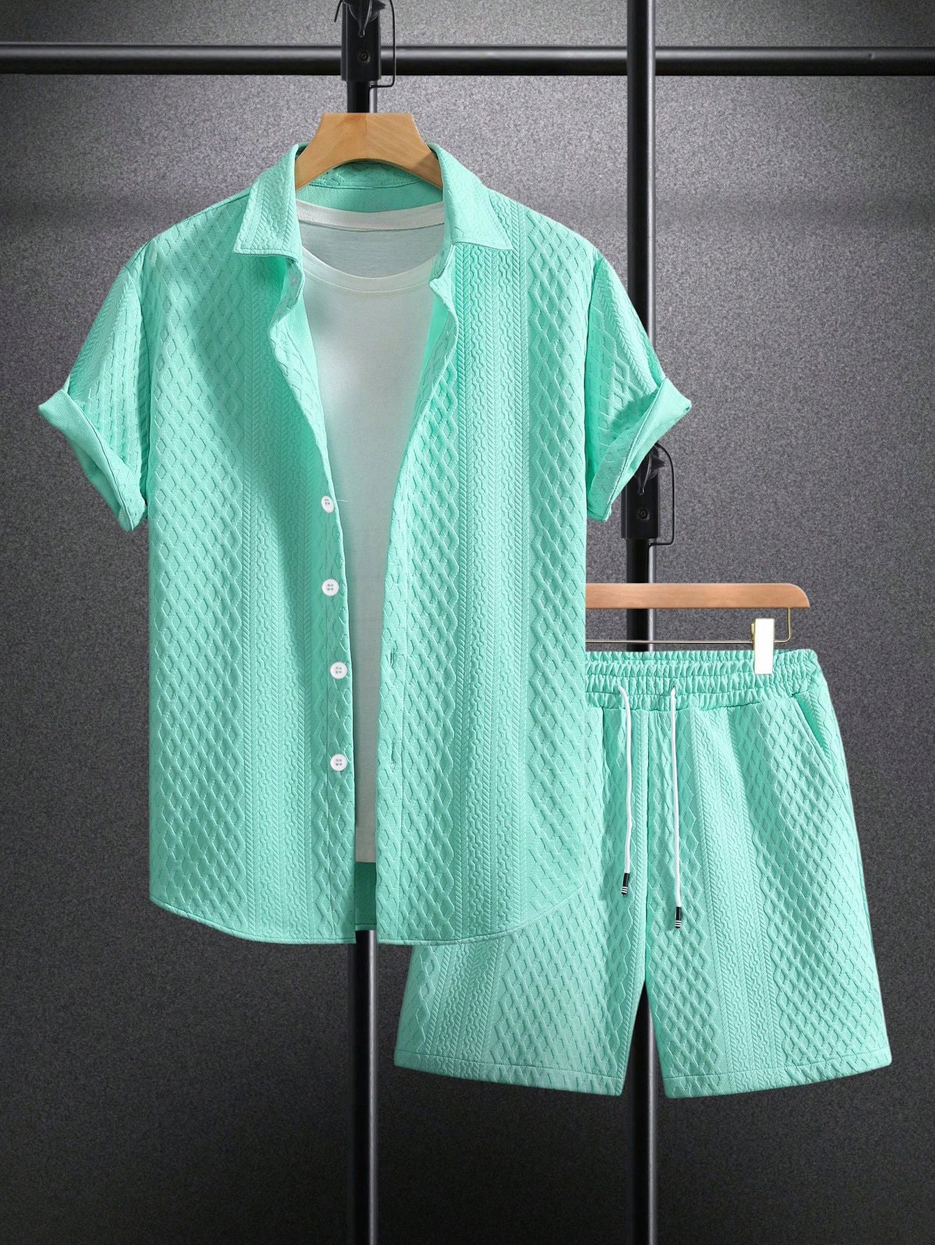 Men's Knitted Shorts Set