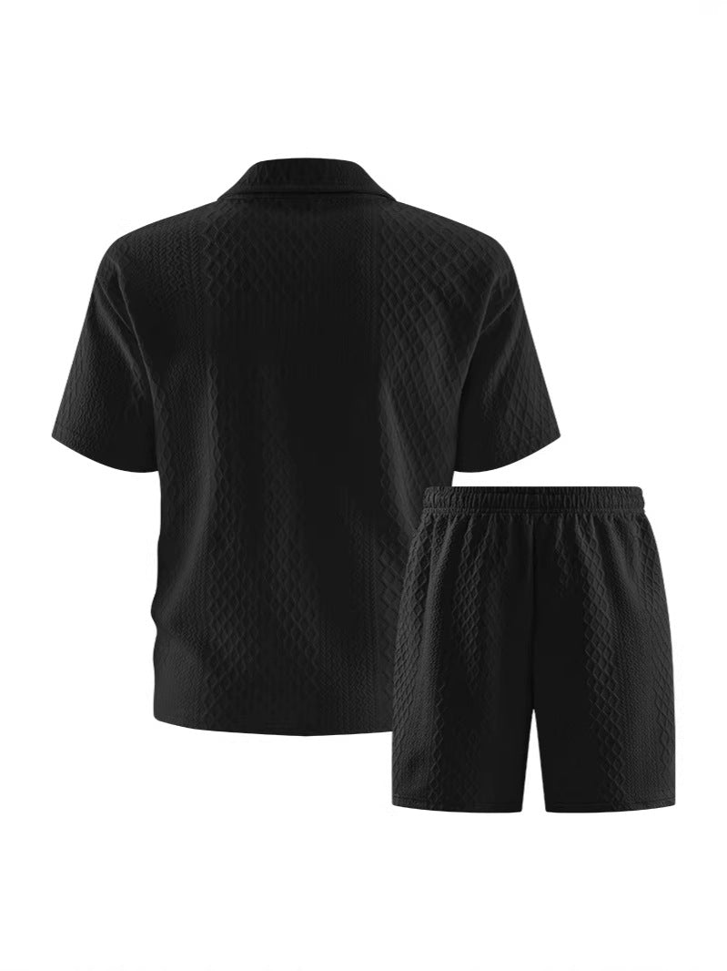 Men's Casual Polo Shorts Set