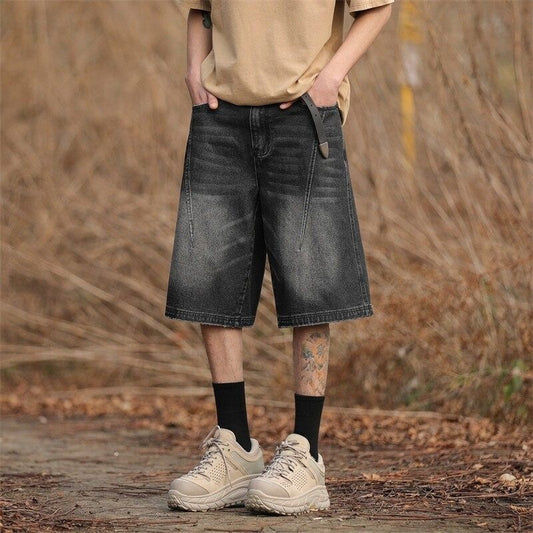 Men's Washed Denim Shorts