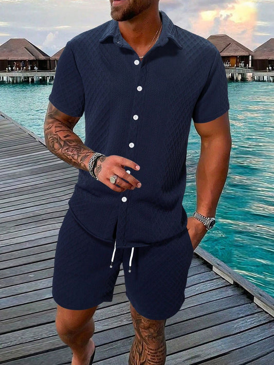 Men's Knitted Shorts Set